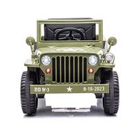 BC BABY COCHES - Coche Eléctrico para Niños con Control Remoto Jeep Militar, con 2 Motores de, Suspensión/Vehículo Infantil de 12V con Ruedas de Caucho y Asiento en Polipiel. (Verde)