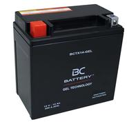 BC BATTERY Batería de arranque para motocicleta con GEL 12V 12Ah BCTX14-GEL Moto&Scooter, sin mantenimiento sellada y precargada similar a YTX14-BS