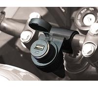 BC Battery Controller 710-S12USB - Toma de mechero de coche impermeable con soporte para manillar de motocicleta con adaptador USB de 5 V