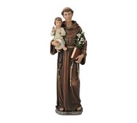 BC BUILDCLASSIC, Figura católica bendecida de San Antonio, Regalo religioso para Padre, decoración inspiradora para el hogar, Escultura renacentista de 15 cm de Altura Hecha a Mano