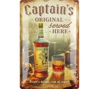 BC® Cartel de chapa retro de 20 x 30 cm, original ron vintage, decoración de metal, diseño como regalo para los fans del ron