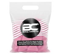 BC Cera Depilatoria en Perlas Rosa 1kg - Cera Española Elástica de Baja Fusión para Piel Sensible, Depilación Profesional Facial y Corporal sin Bandas