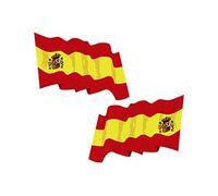 Bc Corona 2 Pegatinas Bandera ESPAÑA Vinilo 7 X 5 CM, 1., 2 UDS