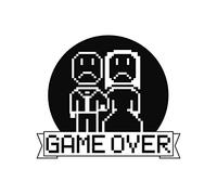 BC Corona ADH06404 Pegatina Game Over Recien Casados 6,8 x 5,8 cm Graciosa Vinilo Decorativa Coche, Blanco