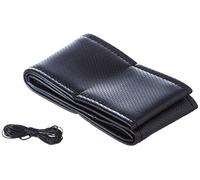 Bc Corona Funda de Volante Negra Cosida para Coche Color Negro Acabado simil Piel Universal