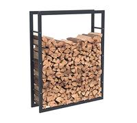 Bc-elec - HHWPF0025 - Estante de madera de acero negro de 125 x 100 x 25 cm, estante para leña.