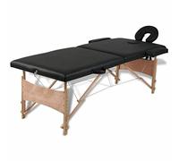 Bc-elec - HM2523-BLACK Mesa de masaje plegable de madera 210 x 80 x 80 cm, color negro, bolsa, máx. 250 kg