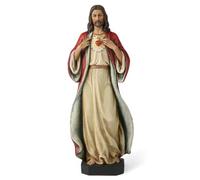 BC - Estatua católica del Sagrado Corazón de Jesús, Figura de Jesucristo, Regalos religiosos inspiradores para decoración Interior del hogar, 6 Pulgadas de Alto, Pintada a Mano por Buildclassic