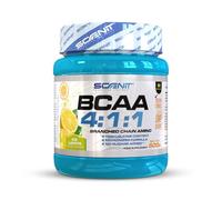 BCAA 4:1:1-500 g - Aminoácidos ramificados en polvo con sabor - BCAA en polvo con sabor - Leucina, isoleucina y valina 4:1:1 - Aminoácidos BCAA 4:1:1 en polvo con sabor (Limón)