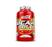 AMIX - BCCA Gold 300 Cápsulas - Favorece la Recuperación Muscular y Ayuda a Definir los Músculos - Aporta Aminoácidos Esenciales - BCAA Glutamina - BCAA en Cápsulas