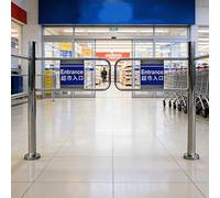 Bcata Market, puerta de acceso direccional única de 90°, dispositivo de control de entrada/salida, 1,3 x 1 m para una compra segura