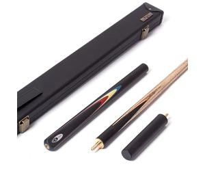BCE Protégé Christophe Lambert - Taco de billar articulado de 3/4 con extensión de 15 cm y funda rígida, eje de fresno norteamericano, extremo ebonizado