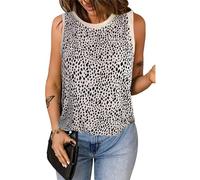 Bcenoilua Canotta Estiva da Donna Leopardata Sexy Canotta Estiva Senza Maniche Slim Fit Basic Girocollo Elasticizzata Morbido Casuale Elegante Traspirante Crop Tank Tops BXL