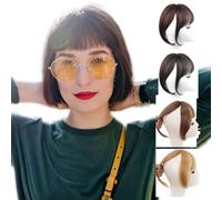 Bcenoilua Flequillos Postizos Humano Cabello Flequillo Francés Remy Flequillo Postizo Pelo Natural Extensiones Templo Extensión Flequillo Clip para Mujeres