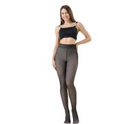 Bcenoilua Medias Térmicas Transparentes para Mujer Media Panty de Forro Polar Térmico Invierno Leggings Cintura Alta Pantimedias Translúcidas Falsas