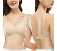 Bcenoilua Sujetador Mujer Push Up Sostenes sin Costuras con Relleno Básico Sujetador Bandolera Ajustable Comodos Suaves Completa Elástico Sujetador