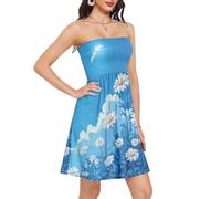 BCFHRGT Blue Daisy Hello Sunshine Bloom Spring - Vestido de verano para mujer para vacaciones en la playa, Blue Daisy Hello Sunshine Bloom Spring, XXL