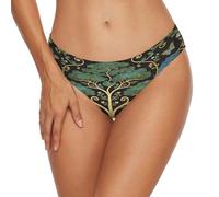 BCFHRGT Bragas de bikini para mujer, diseño de árbol de vida verde de William Morris, corte alto, cobertura completa, Takini, William Morris Green Life Tree, L