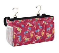 BCFHRGT Colorido caballito de mar rojo organizador de almacenamiento para dormitorio, litera, loft, cama de hospital