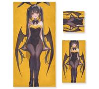 BCFHRGT Cute Bunny Anime Girl - Juego de 3 toallas faciales absorbentes, 1 toalla de baño, 1 toalla de mano para el cuerpo y la cara del baño