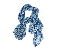 BCFHRGT Forget Me Not Flower Bufanda de seda azul floral de 70 x 35 pulgadas, bufanda de cabeza larga y grande para mujeres para viajes para mujer
