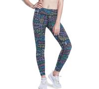 BCFHRGT Fórmulas matemáticas de dibujos animados azules pantalones de yoga de pierna recta para mujer, ropa deportiva con control de abdomen, Fórmulas matemáticas de dibujos animados azules, X-Small