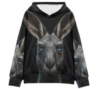 BCFHRGT Funny Kangaroo Head - Sudadera con capucha y bolsillos, talla 4-14 años