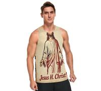 BCFHRGT H. Christ! Camiseta deportiva sin mangas para hombre, de secado rápido, cuello redondo, transpirable, para exteriores, H. ¡Cristo!, X-Large