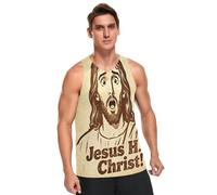 BCFHRGT H. Christ! Camiseta sin mangas de secado rápido para hombre, cuello redondo, sin mangas, ligera, H. ¡Cristo!, XL