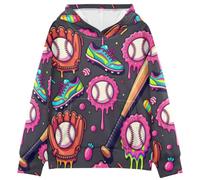 BCFHRGT Ice Cream Drip - Sudadera de manga larga con capucha para niños y niñas, talla 4-14, Ice Cream Drip Baseball Drip, X-Large