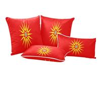 BCFHRGT Juego de 2 fundas de almohada decorativas con diseño de bandera étnica de Macedonia para sala de estar, cama, sofá
