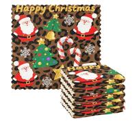 BCFHRGT Juego de 6 paños de cocina absorbentes y absorbentes con estampado de leopardo marrón para cocina, 11 x 11 pulgadas