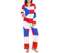 BCFHRGT Juego de dormir con cuello para mujer con bandera de Puerto Rico, Bandera de Puerto Rico, S