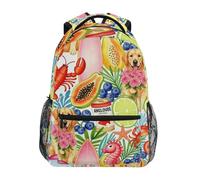BCFHRGT Mochila de viaje estética de verano con flores de perro costero para niños con grandes bolsas de libros para adolescentes y niñas, bultos escolares para ni?as