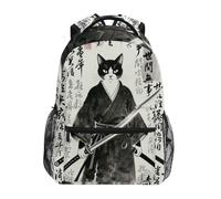 BCFHRGT Samurai Cat Warrior Ink - Mochila impermeable para niños con correa para el pecho, mochila para escuela secundaria