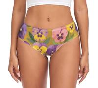 BCFHRGT Southern Boho Happy Pansy Floral Garden - Bragas para mujer, cintura elástica, ropa interior cómoda