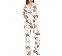 BCFHRGT Sweet Eastern Box Turtle - Conjunto de pijama con solapa para mujer, Sweet Eastern Box Turtle, XXL