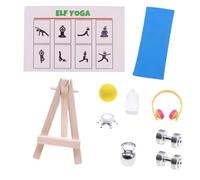BCHKO 10 kits de fitness para casa de muñecas, accesorios de dormitorio de casa de muñecas, miniaturas de casa de muñecas, miniaturas de casa de muñecas a escala 1/12