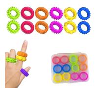 BCHKO 12 unidades de juguetes sensoriales para niños, anillos sensoriales, anillos antiestrés, juguete sensorial para niños con autismo, juguete silencioso para aliviar la ansiedad en el aula