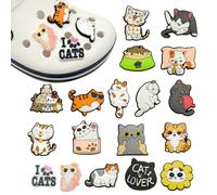 BCHKO 18 Piezas Encantos de Zapatos Alfileres para Insignias Colgante de Zapato Dibujos Animados Huesos de Pata de Gato para Decoraciones DIY Fiestas Infantiles Regalo