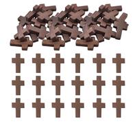 BCHKO 50x Cruces de Madera Pequeñas para Fabricación de Joyas, Accesorios de Bricolaje, para Collares y Llaveros (con Agujero)