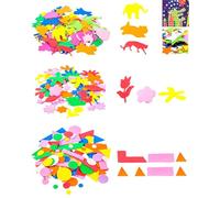 BCHKO Pegatinas Goma EVA Autoadhesivas - Aprox. 400 Pzas | Animales, Flores y Formas Geométricas para Manualidades Niños, Fomenta Creatividad y Motricidad Fina