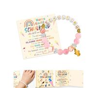BCHKO Regalo de escolarización para niña, regalo de inicio escolar, amuleto de la suerte con tarjeta de felicitación y caja de regalo (Rosa-B)