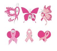 BCHKO Set de 6 pines con lazo rosa, broches para concienciación sobre el cáncer de mama, regalos para mujeres con cáncer de mama, metal