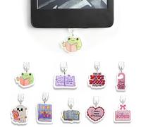 BCHKO Set de 9 Protectores de Polvo para Kindle, Tapas de Conexión Tipo C/USB-C, Colgantes Creativos para Lectura, Regalo Ideal para Amantes de los Libros