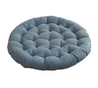 BCJMKDX Almohada de Apoyo， Large Round Linen|Pearl Cotton Filling Soft Comfortable Sitting Cushion|All-Season Relaxation Meditation(Blue,38cm(14.9in))