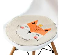 BCJMKDX Almohada de Apoyo， Round Creative Cartoon Pattern|All-Season Soft Cozy Chair Pad|Bohemia Stylish with Non-Slip Bottom(L,43x43cm)