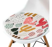 BCJMKDX Almohada de Apoyo， Round Creative Cartoon Pattern|All-Season Soft Cozy Chair Pad|Bohemia Stylish with Non-Slip Bottom(R,33x33cm)