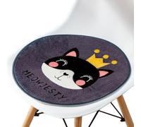 BCJMKDX Almohada de Apoyo， Round Creative Cartoon Pattern|All-Season Soft Cozy Chair Pad|Bohemia Stylish with Non-Slip Bottom(H,33x33cm)
