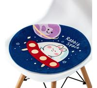 BCJMKDX Almohada de Apoyo， Round Creative Cartoon Pattern|All-Season Soft Cozy Chair Pad|Bohemia Stylish with Non-Slip Bottom(D,53x53cm)